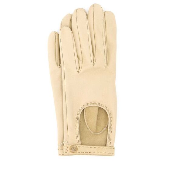 Valentino Garavani Women Ivory Leather Gloves